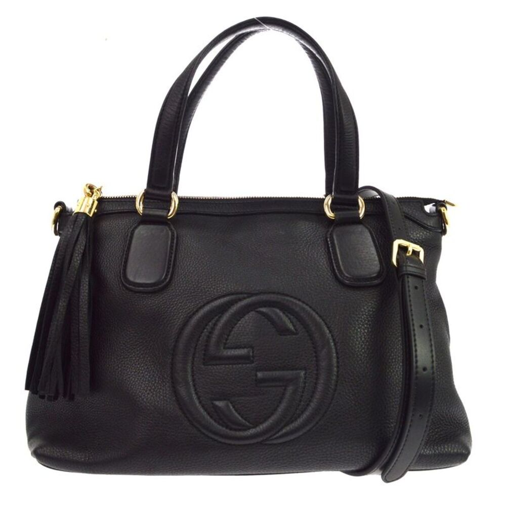 Gucci Soho Working Leather Black Leather Tote Bag Bag